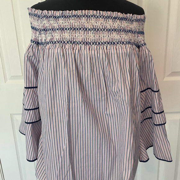 Parker Tops - Parker Striped Off-Shoulder Women's Top M